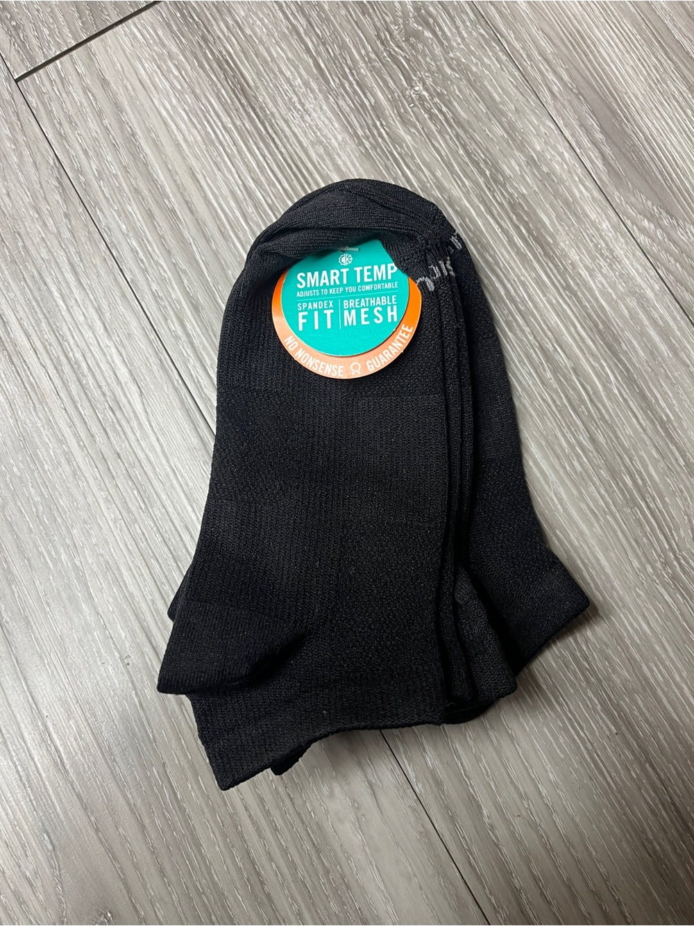 Smart Temp Breathable Fit Mesh Black No-Show Socks - 3 pairs